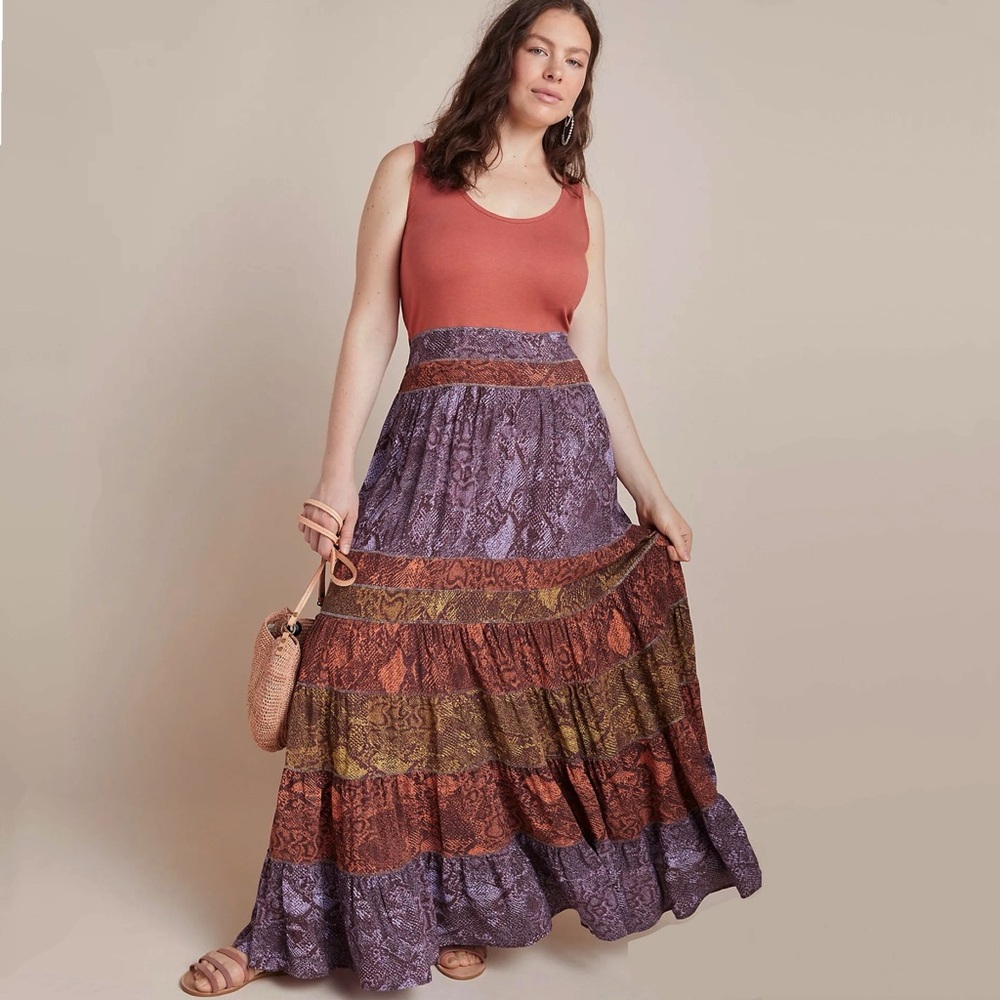 NWT Anthropologie Colima Tiered Maxi Dress XS